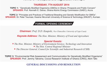 GHANA SCIENCE 14TH BIENNIAL WORKSHOP